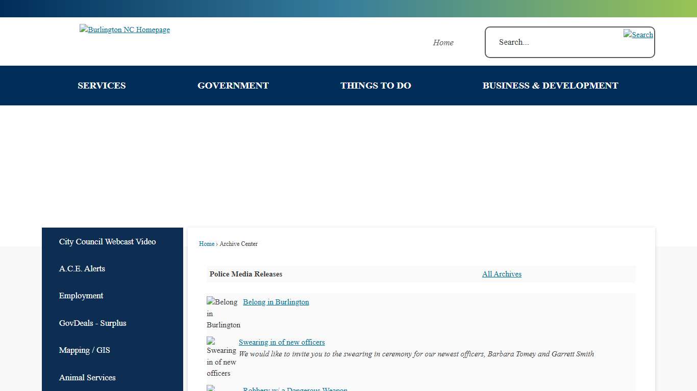 Archive Center • Police Media Releases